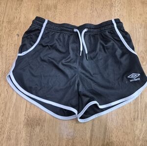 Umbro Black And White Athletic Shorts with White Trim